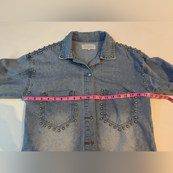 Vervet Studded Denim Jean Jacket Small - Picture 13 of 14